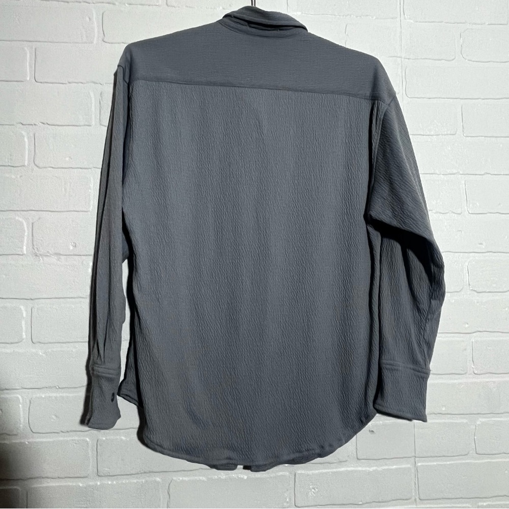 Theo & Spence Long Sleeve Shirt Charcoal Casual Button-Down Collared Fall XS - Picture 6 of 6